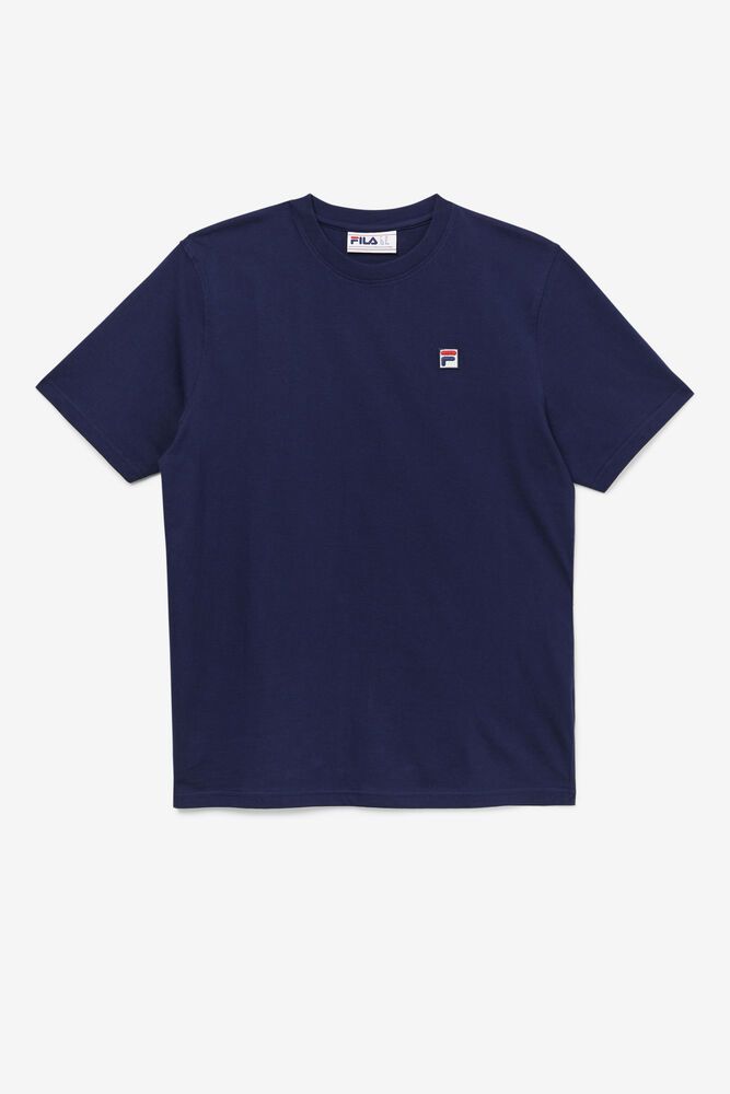 Fila T-Shirt Quartz Mens Navy - India CPZ-764582